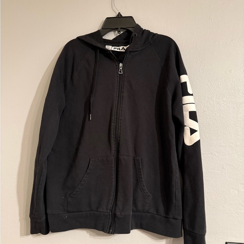 Fila Black Hoodie with White Logo